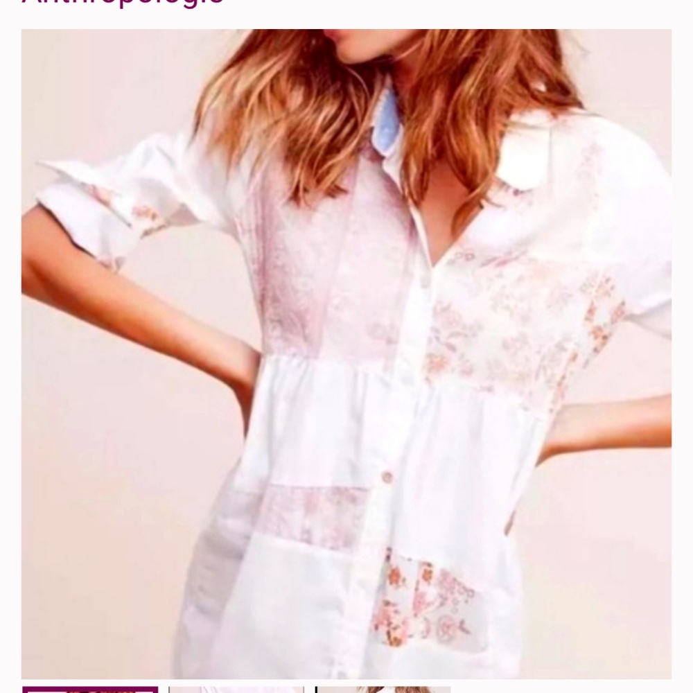 Anthropologie Maeve Mavis patchwork tunic maternity xs